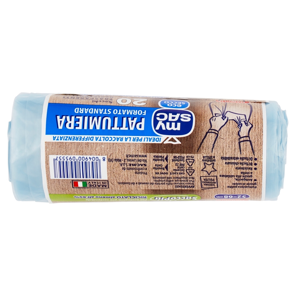 my Sac eco Secco Pattumiera Formato Standard 52x68cm Sacchi 20 pz